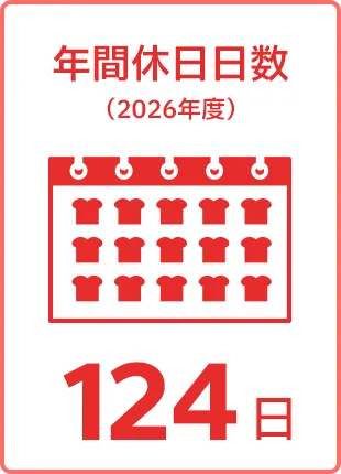 年間休日日数（2026年度）124日